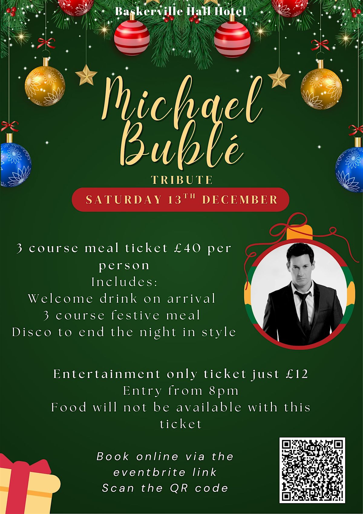 A festive evening at Baskerville Hall with Oz as Michael Bublé, 13 December | Event in Hay-on-Wye | AllEvents
