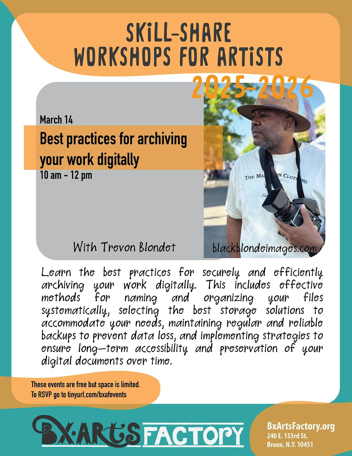 Best practices for archiving  your work digitally with Trevon Blondet, 14 March | Event in Bronx | AllEvents