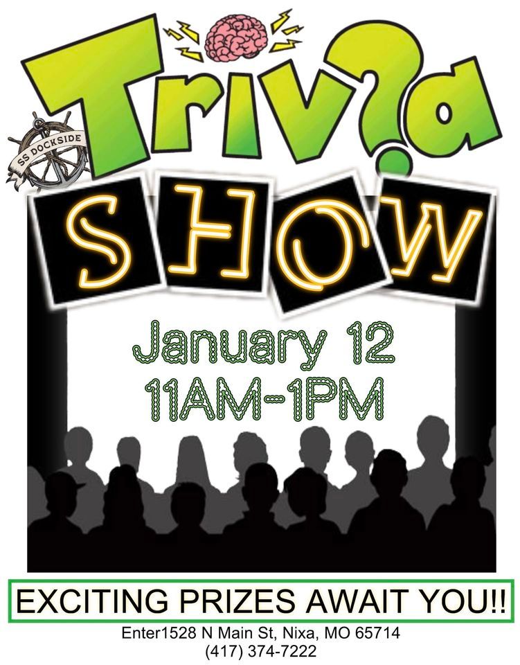TRIVIA SHOW!! PRIZES AWAIT ? 10 Lunch Meal Option ? , SS Dockside’s