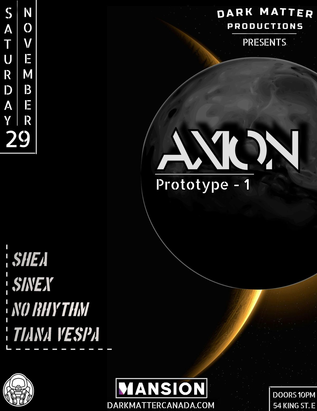 Dark Matter Productions Presents: AXION, 29 November | Event in Hamilton | AllEvents