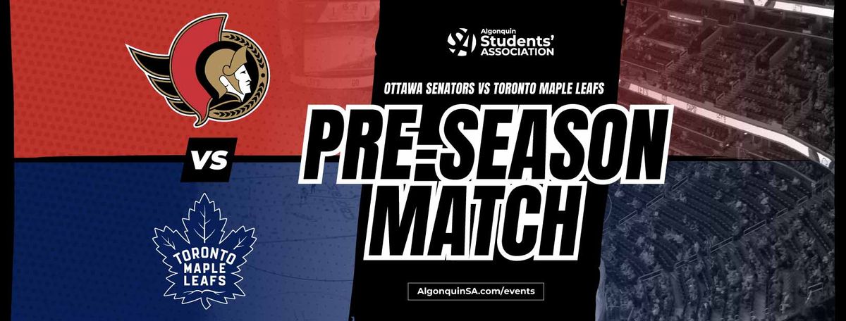 NHL Preseason - Toronto Maple Leafs at Ottawa Senators at Canadian Tire Centre, 21 September | Event in Ottawa