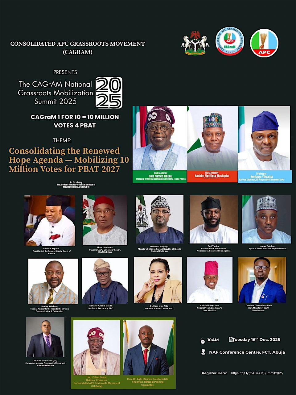 CAGraM National Grassroots Mobilization Summit 2025, 16 December | Event in Abuja | AllEvents