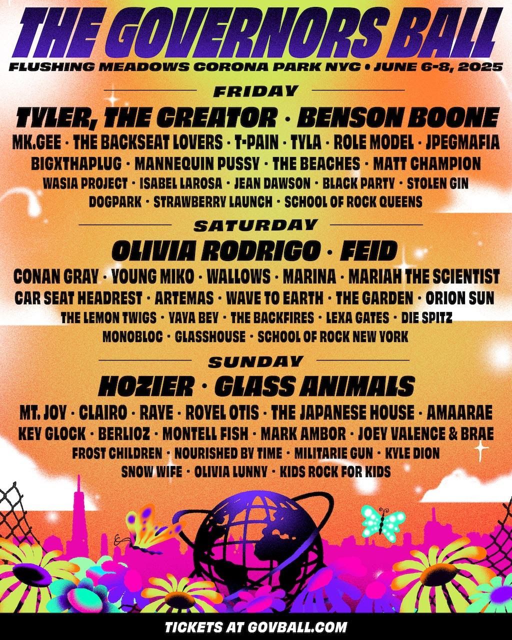 Governors Ball Music Festival 2025 - Saturday - Olivia Rodrigo, Feid & Conan Gray Tickets, 7 June | AllEvents