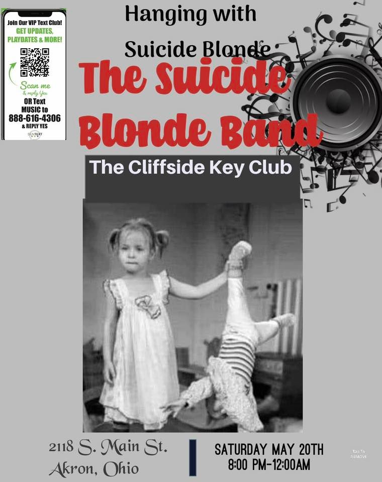 Hanging out with Suicide Blonde, Cliffside Key Club, Akron, 20 May 2023
