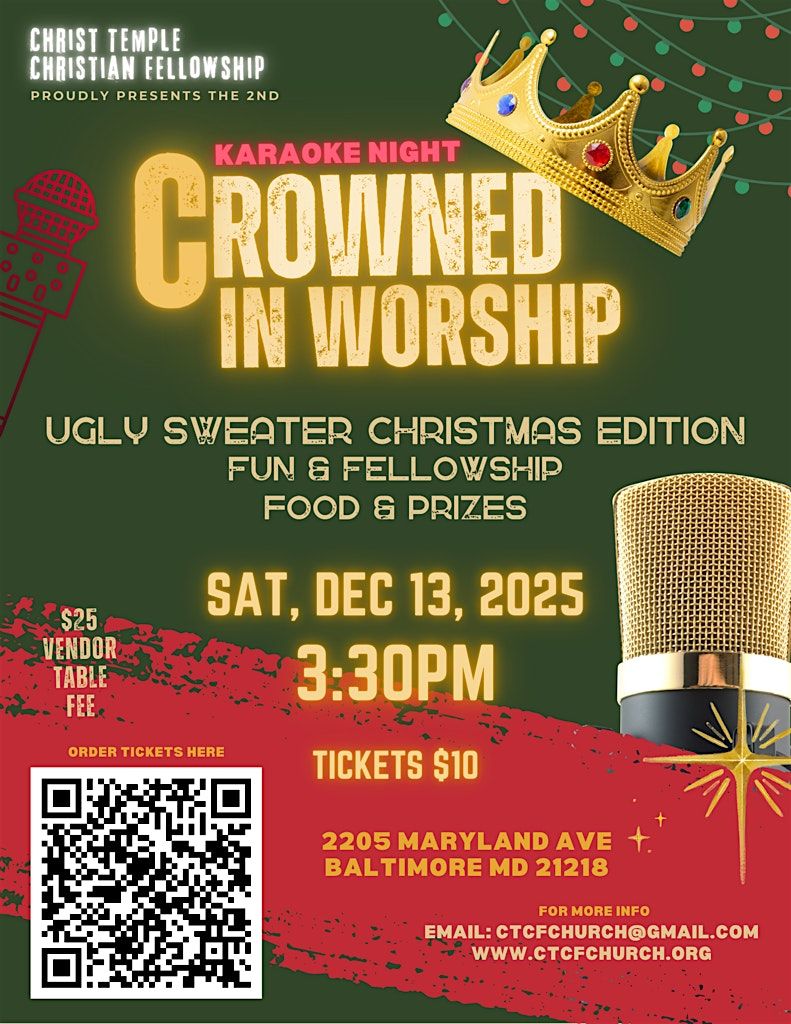 Crowned In Worship Karaoke Night, 13 December | Event in Baltimore | AllEvents