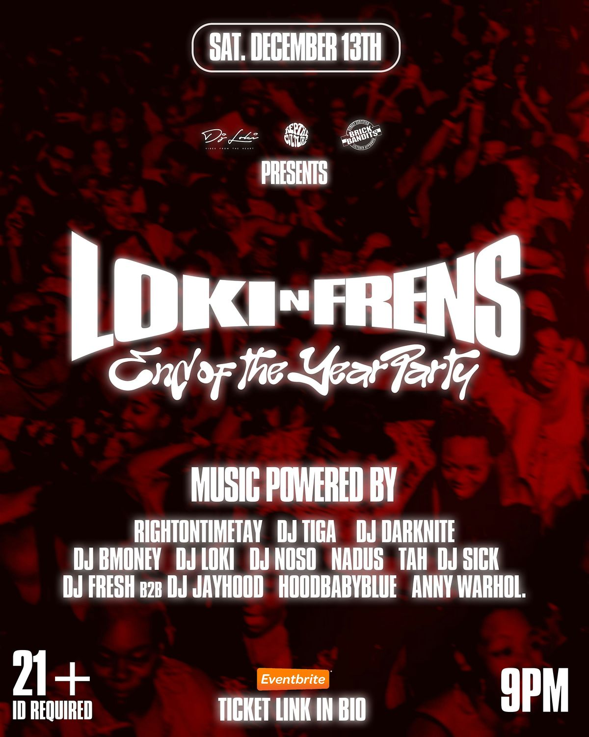 LoKi N Frens — End of the Year Party, 13 December | Event in Montclair | AllEvents