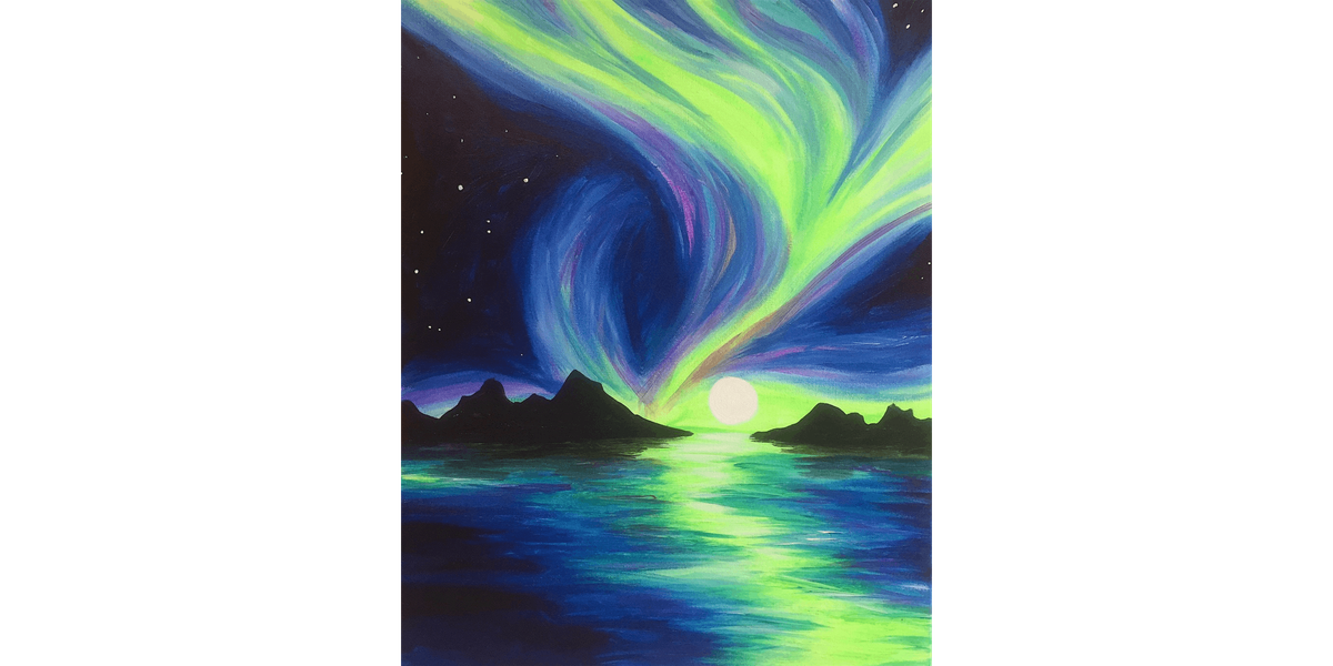 Northern Night Lights - Paint and Sip in Norfolk | Classpop!™, 8 January | Event in Norfolk | AllEvents