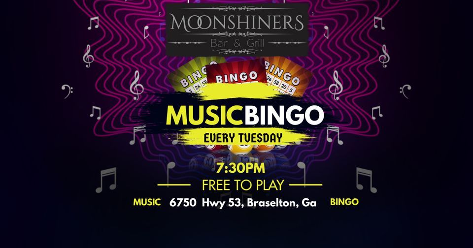 Music Bingo Tuesdays at Moonshiner Braselton, Moonshiners Braselton