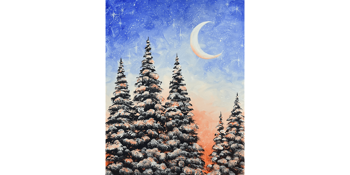 Frosted Forest  - Paint and Sip in Orange County | Classpop!™, 28 November | Event in Rancho Santa Margarita