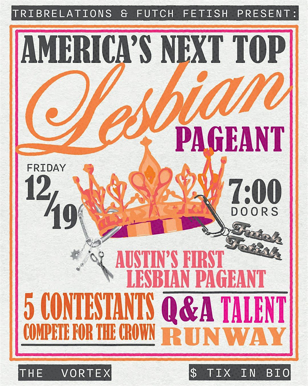 America's Next Top Lesbian Pageant, 19 December | Event in Austin | AllEvents