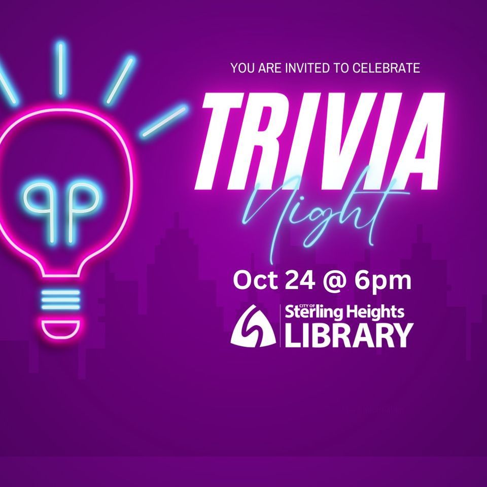 Trivia Night, Sterling Heights Public Library, October 24 2023 ...