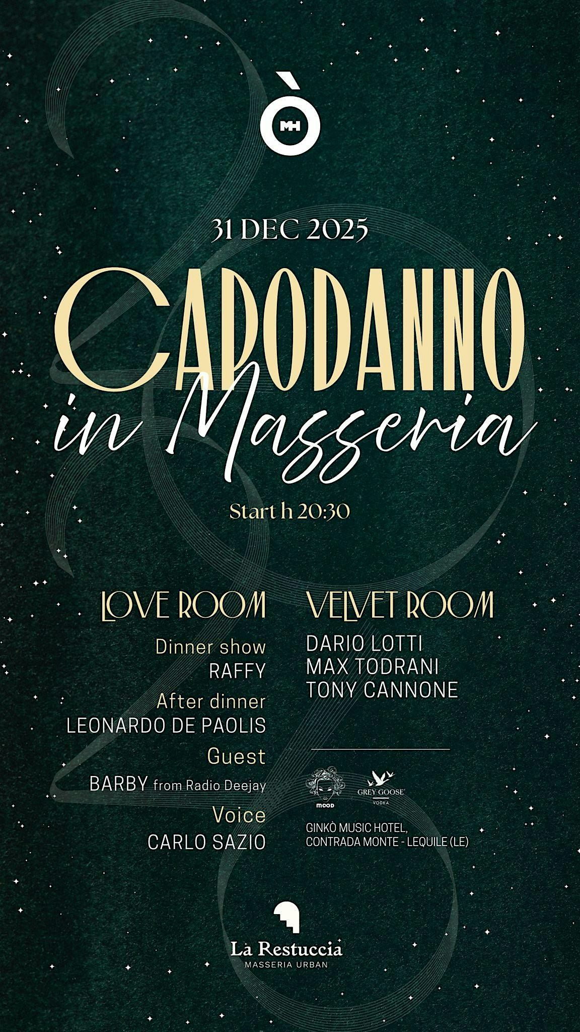 Capodanno 2026 in Masseria - @Ginko Velvet Room - Lecce, 31 December | Event in Lequile | AllEvents