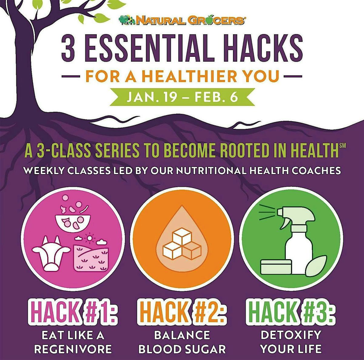 3 Essential Hacks for a Healthier You: Hack #1 Class, Natural Grocers ...