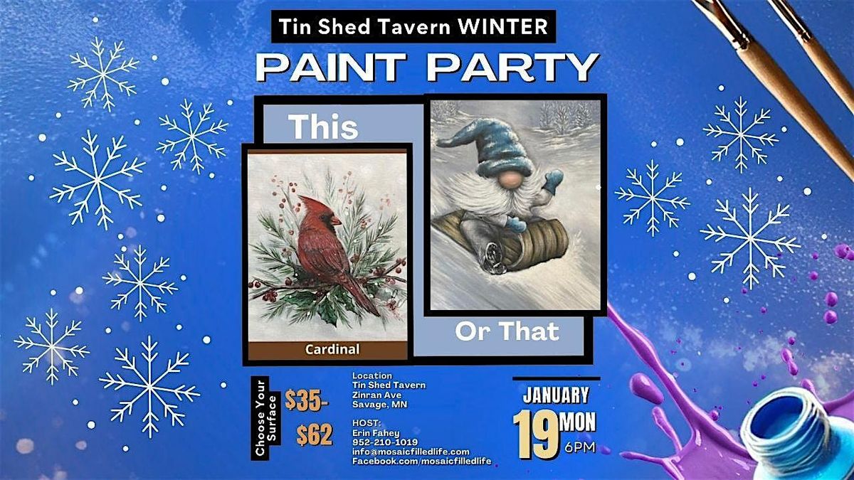 Tin Shed Tavern Paint Night!  Choose your Surface!, 19 January | Event in Savage | AllEvents