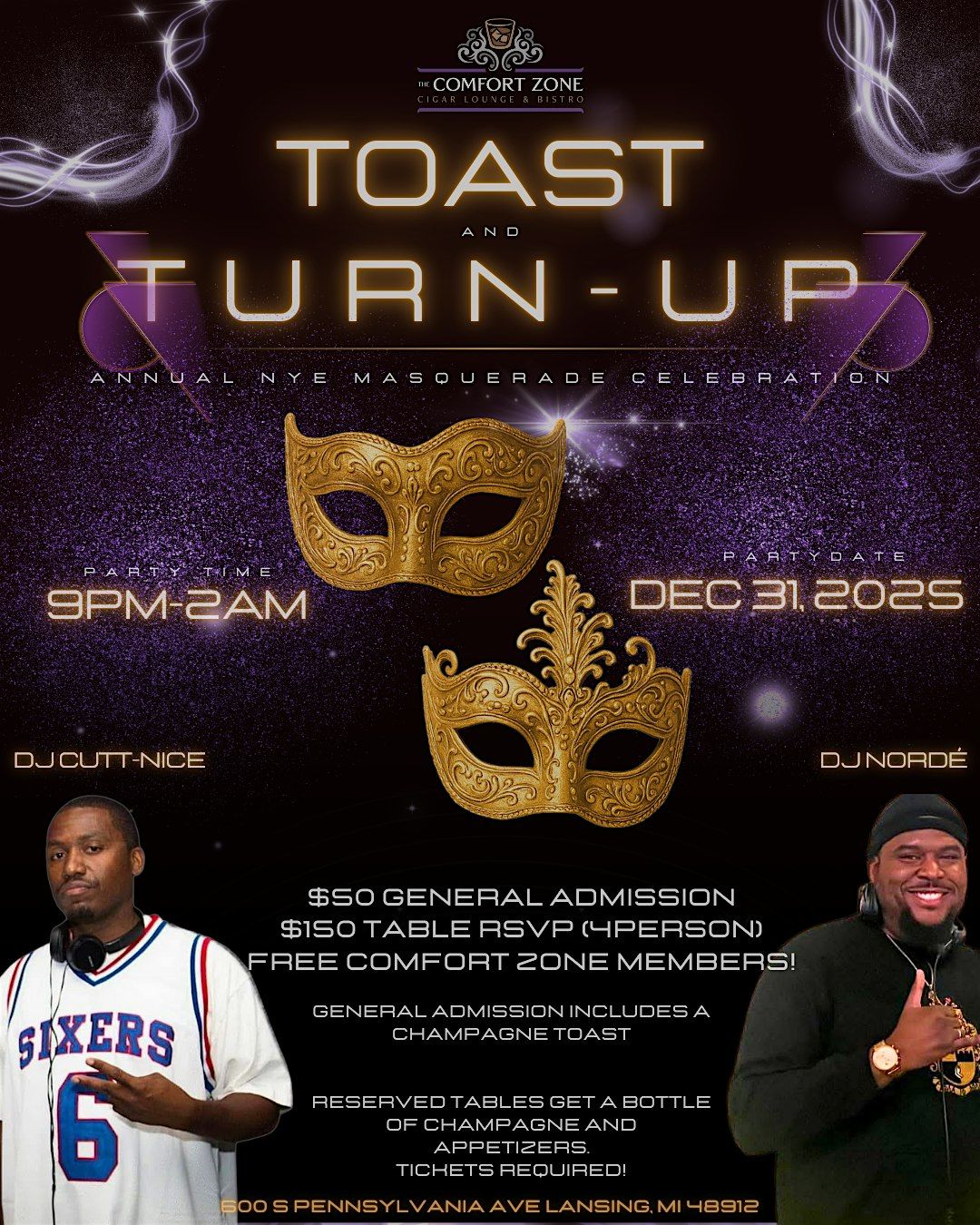 Toast & Turn-Up: Annual Masquerade NYE Celebration, 31 December | Event in Lansing | AllEvents