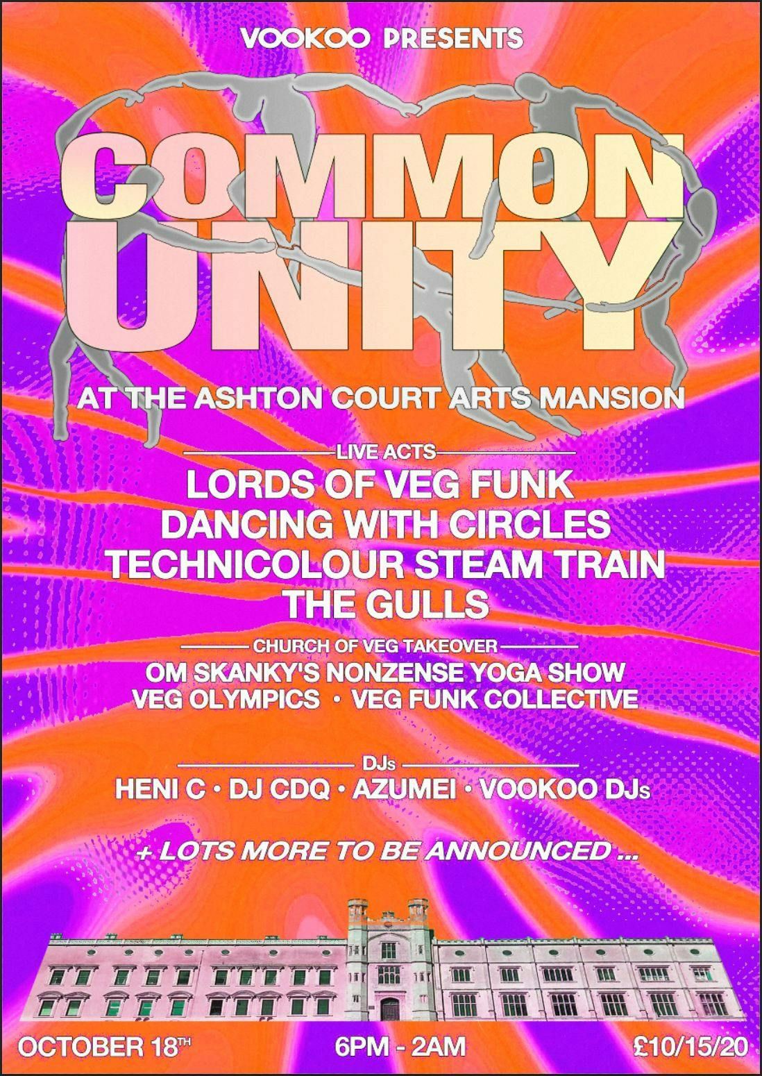 VOOKOO: COMMON UNITY 2 at Ashton Court Mansion, 18 October | Event in Long Ashton | AllEvents
