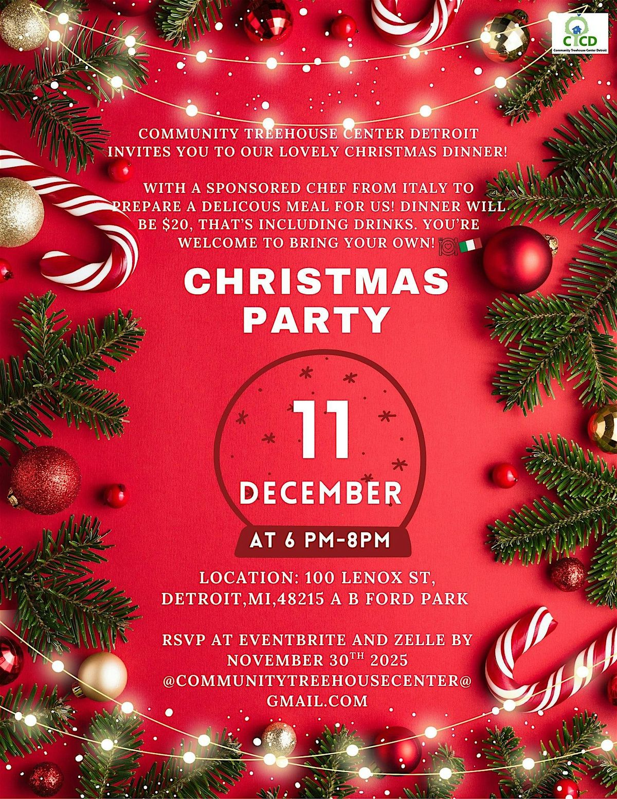 Christmas Dinner Party Hosted by. Community Treehouse Center Detroit!, 11 December | Event in Detroit | AllEvents