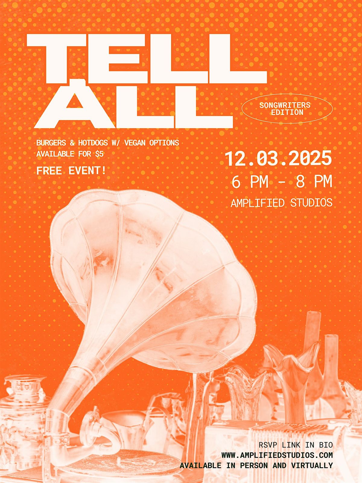 Tell All - Songwriter Share Event at Amplified. FREE! With BBQ, 3 December | Event in Carlsbad | AllEvents