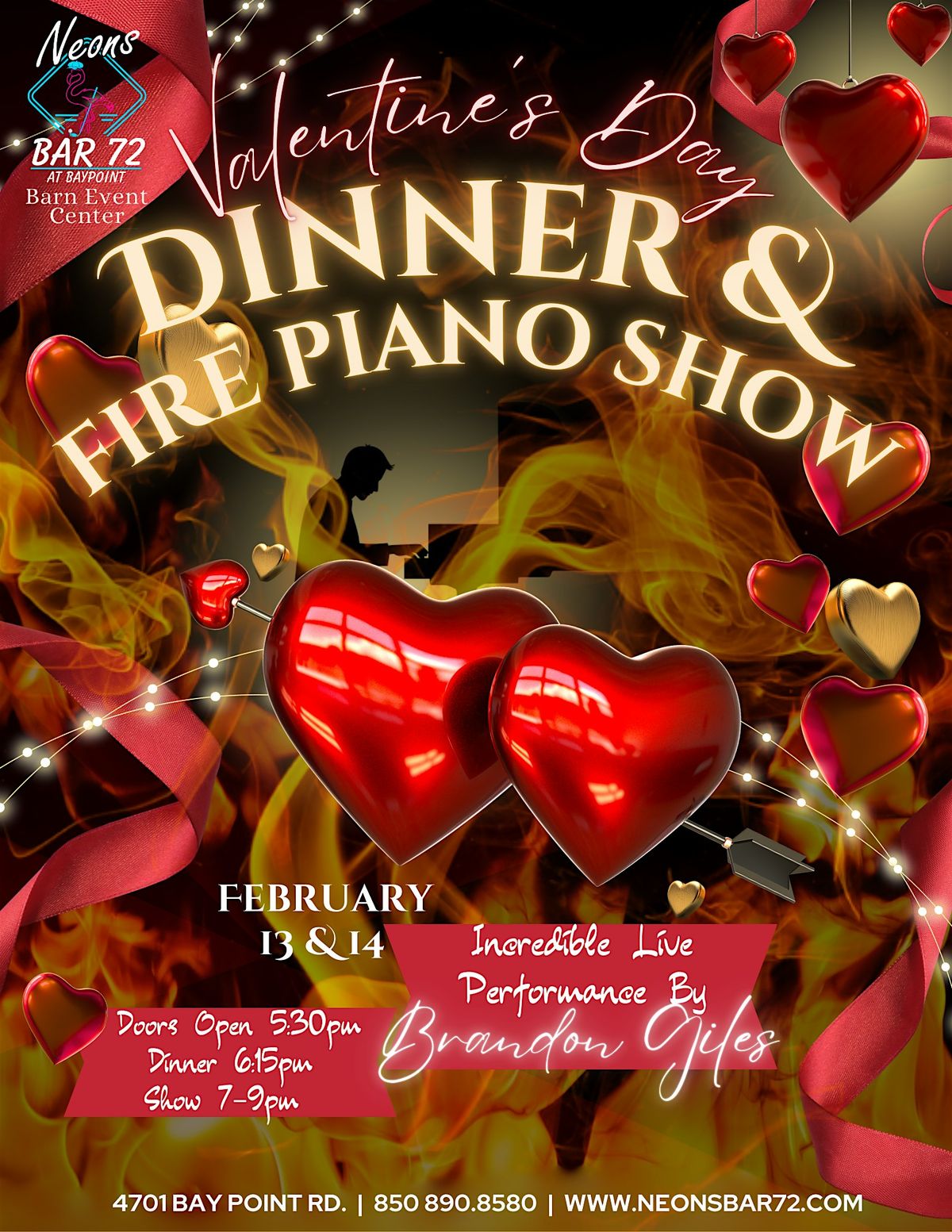 Fire Piano Show featuring Brandon Giles, 13 February | Event in Panama City Beach | AllEvents