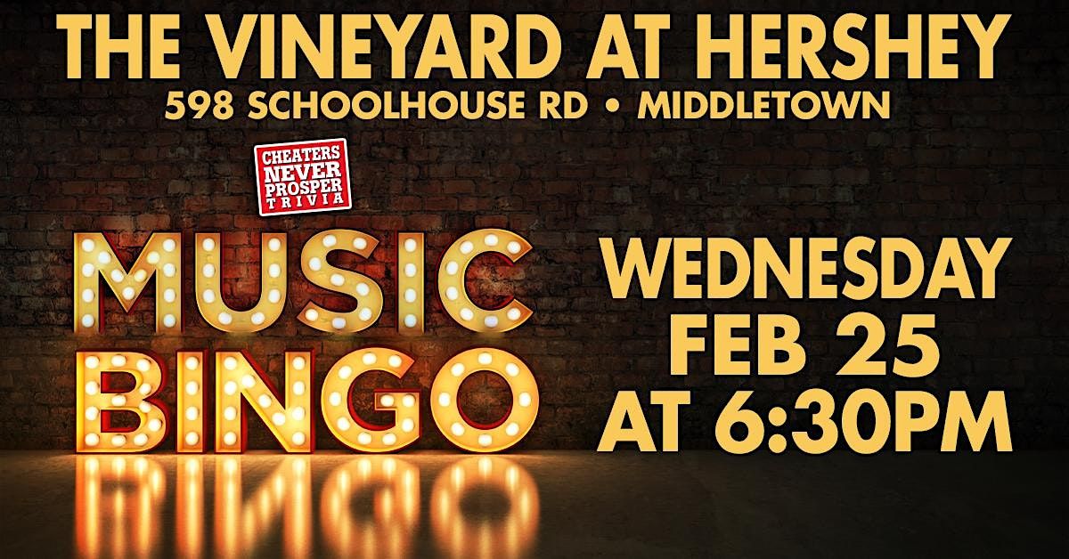 Music Bingo at The Vineyard at Hershey, 25 February | Event in Middletown | AllEvents