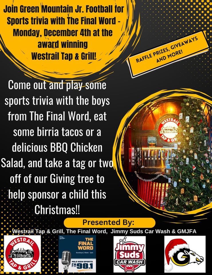 Sports Trivia Night with The Final Word, Westrail Tap & Grill, Golden