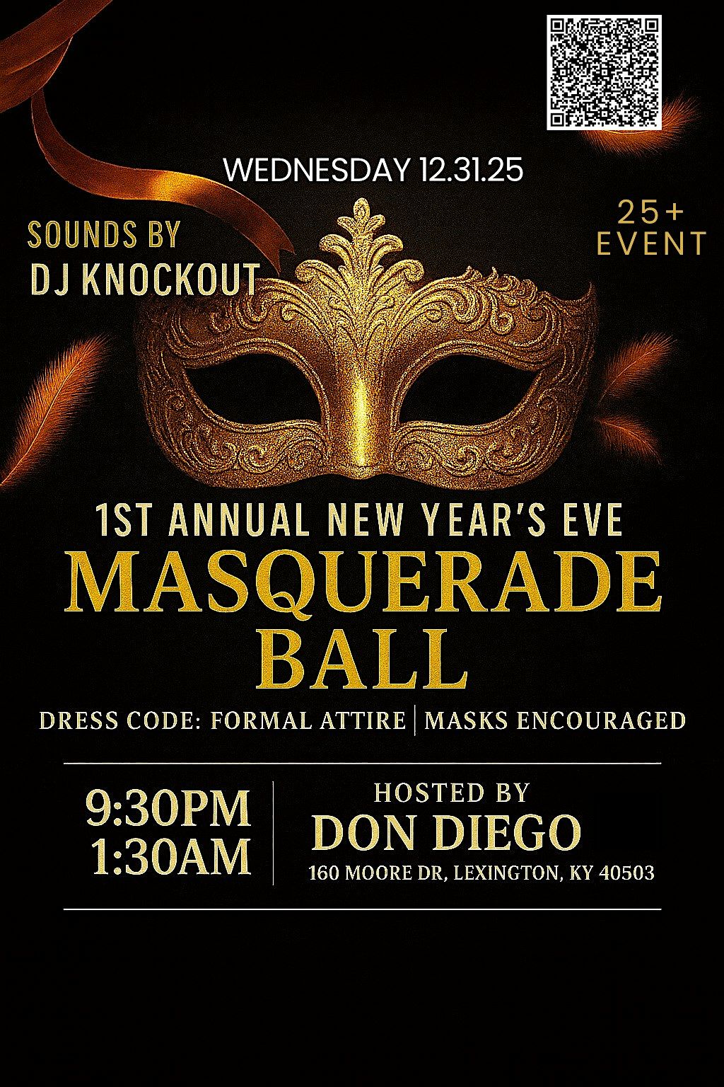 NYE MASQUERADE BALL, 31 December | Event in Lexington | AllEvents