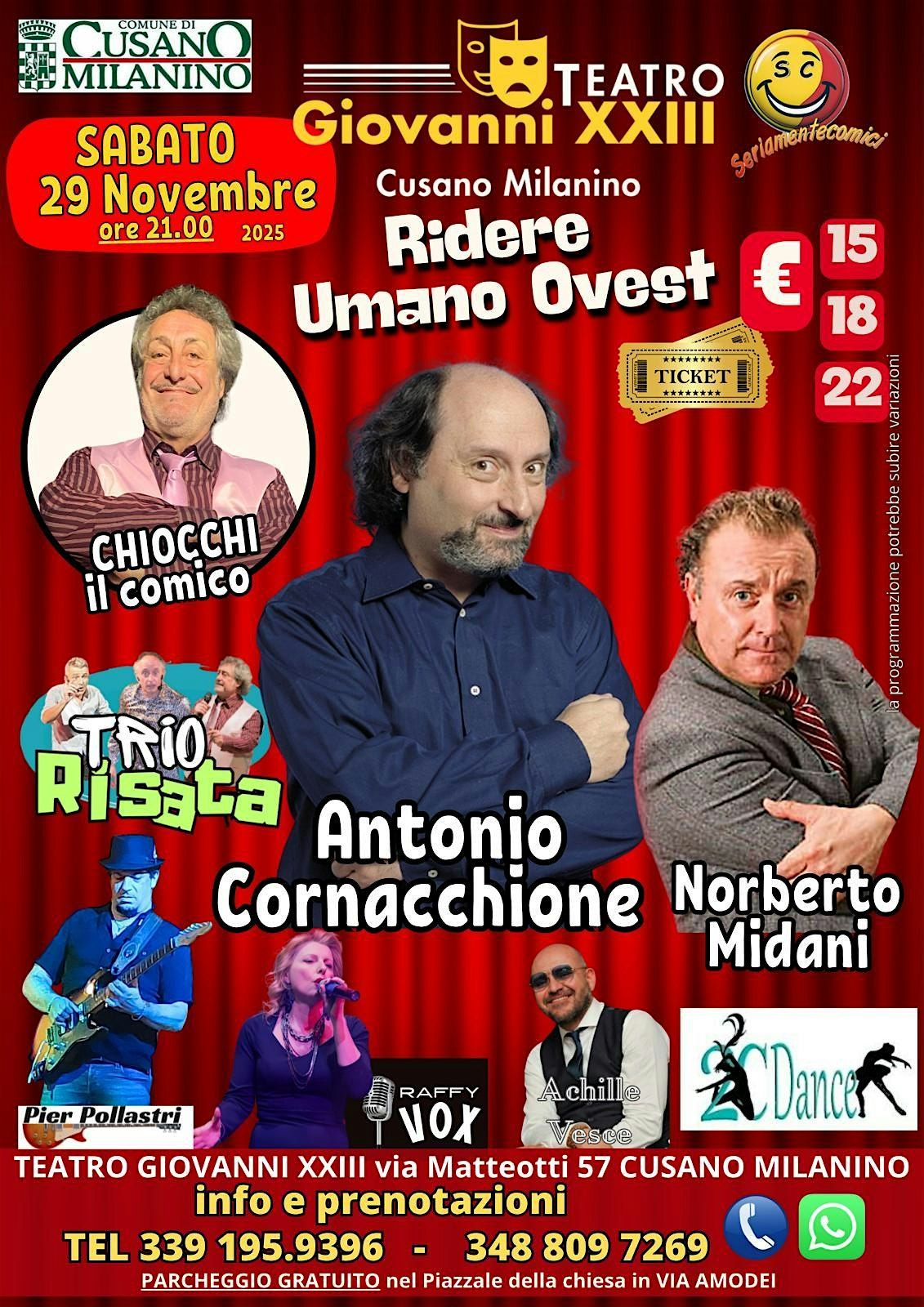 Seriamentecomici Ciak Si Ride A Cusano, 29 November | Event in Cusano Milanino | AllEvents