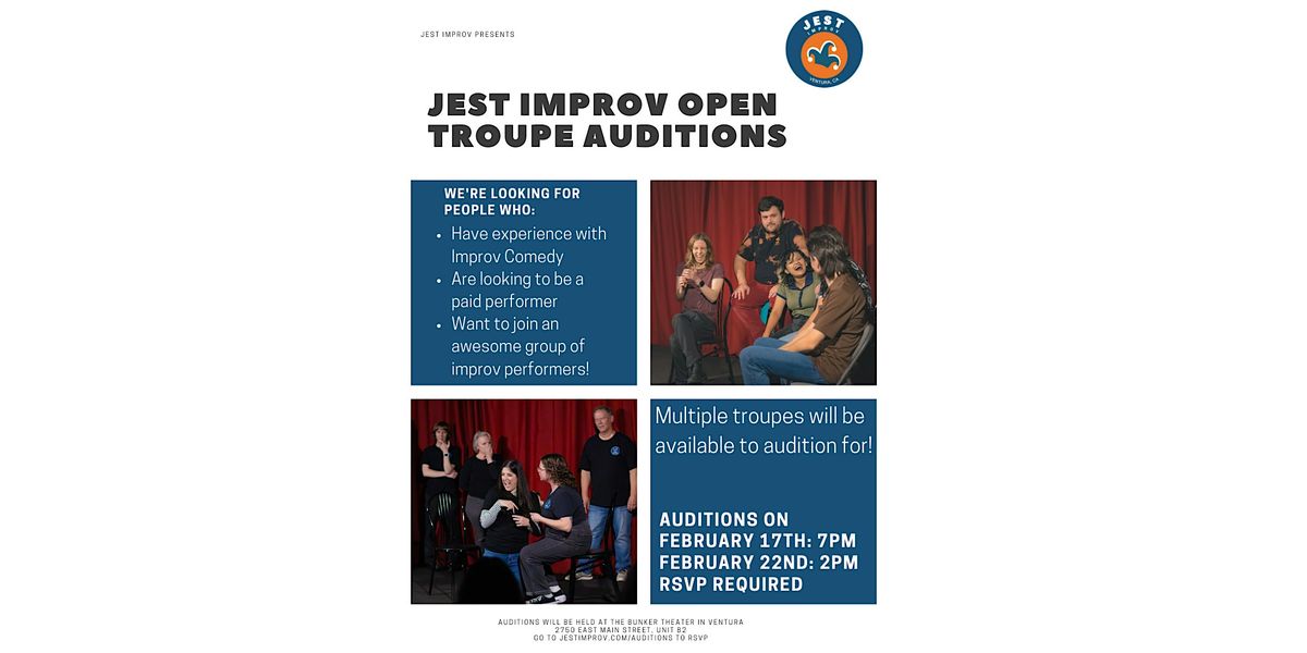 Jest Improv Open Troupe Auditions!