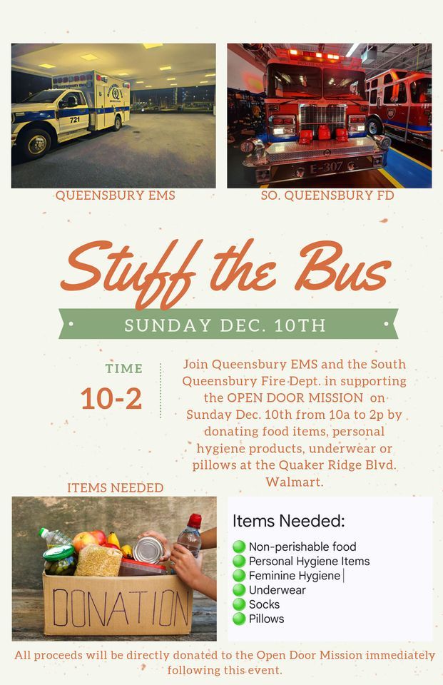 Stuff the Bus w/ Queensbury EMS & So. Queensbury FD, Walmart Queensbury