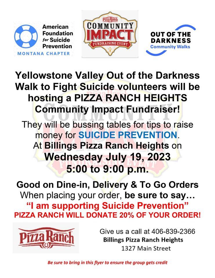 Billings Pizza Ranch (Heights) Fundraiser, 1327 Main St, Billings, MT