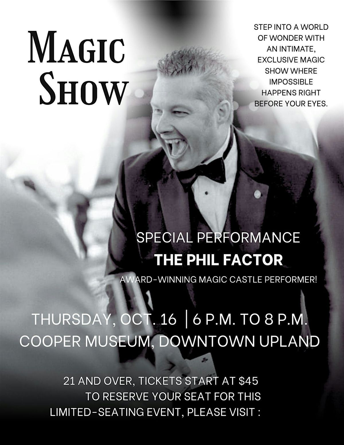 Winter Magic Show- The Phil Factor at The Cooper Museum, 22 January | Event in Upland | AllEvents