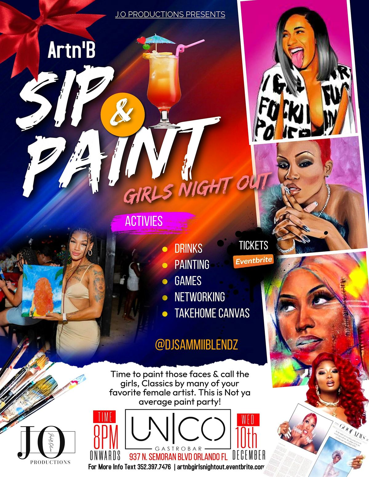 ARTnB PAINT & SIP GIRLS Night out, 10 December | Event in Orlando | AllEvents