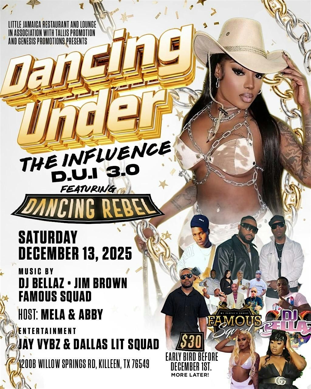 Dancing Under the Influence FT REBEL, 13 December | Event in Killeen | AllEvents