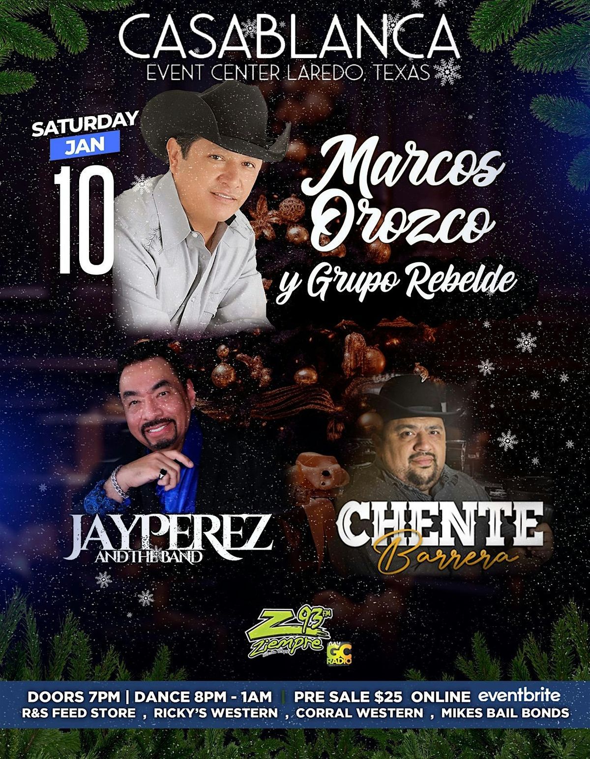 Marcos Orozco y Grupo Rebelde, Jay Perez and the band & Chente Barrera