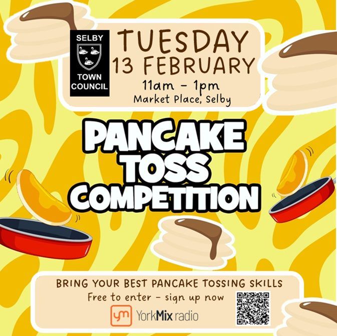 Pancake Toss Competition, Market Place YO8 4NT Selby, United Kingdom, February 13 2024