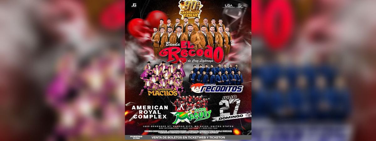 BANDA EL RECODO, BANDA MACHOS & MAS , 27 July | Event in Kansas City | AllEvents