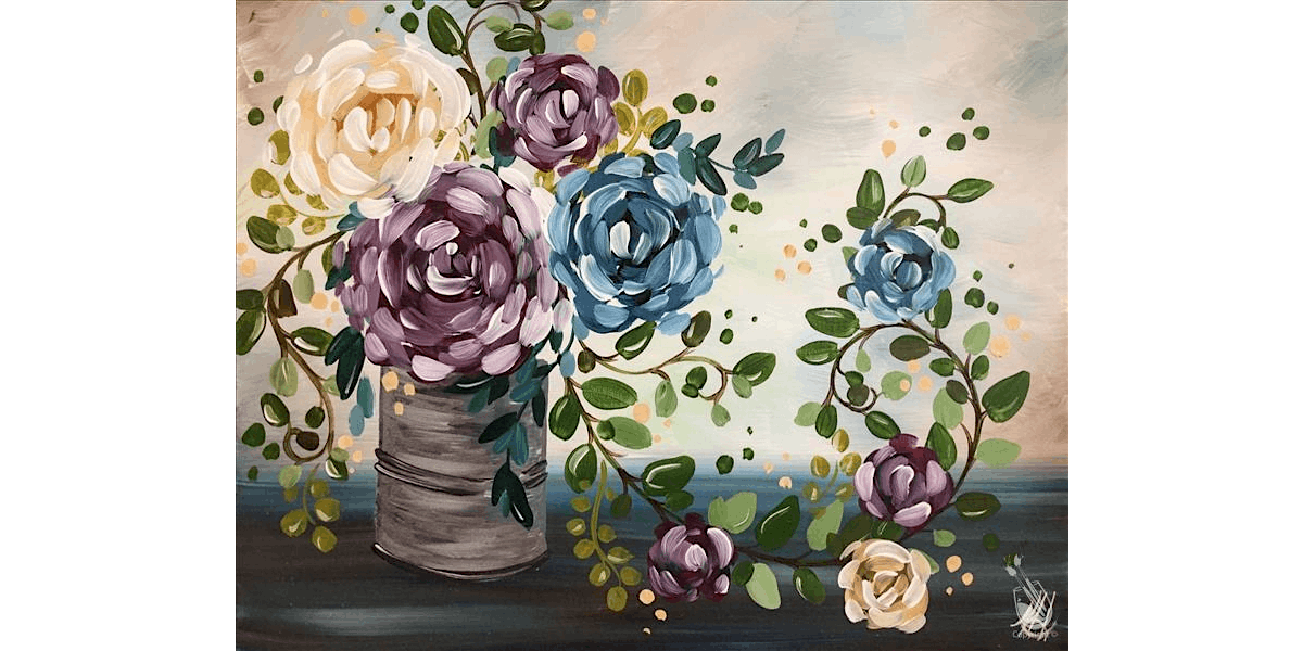 Soft Petals Rising in Gentle Harmony - Paint and Sip in Houston | Classpop!™, 17 January | Event in Baytown
