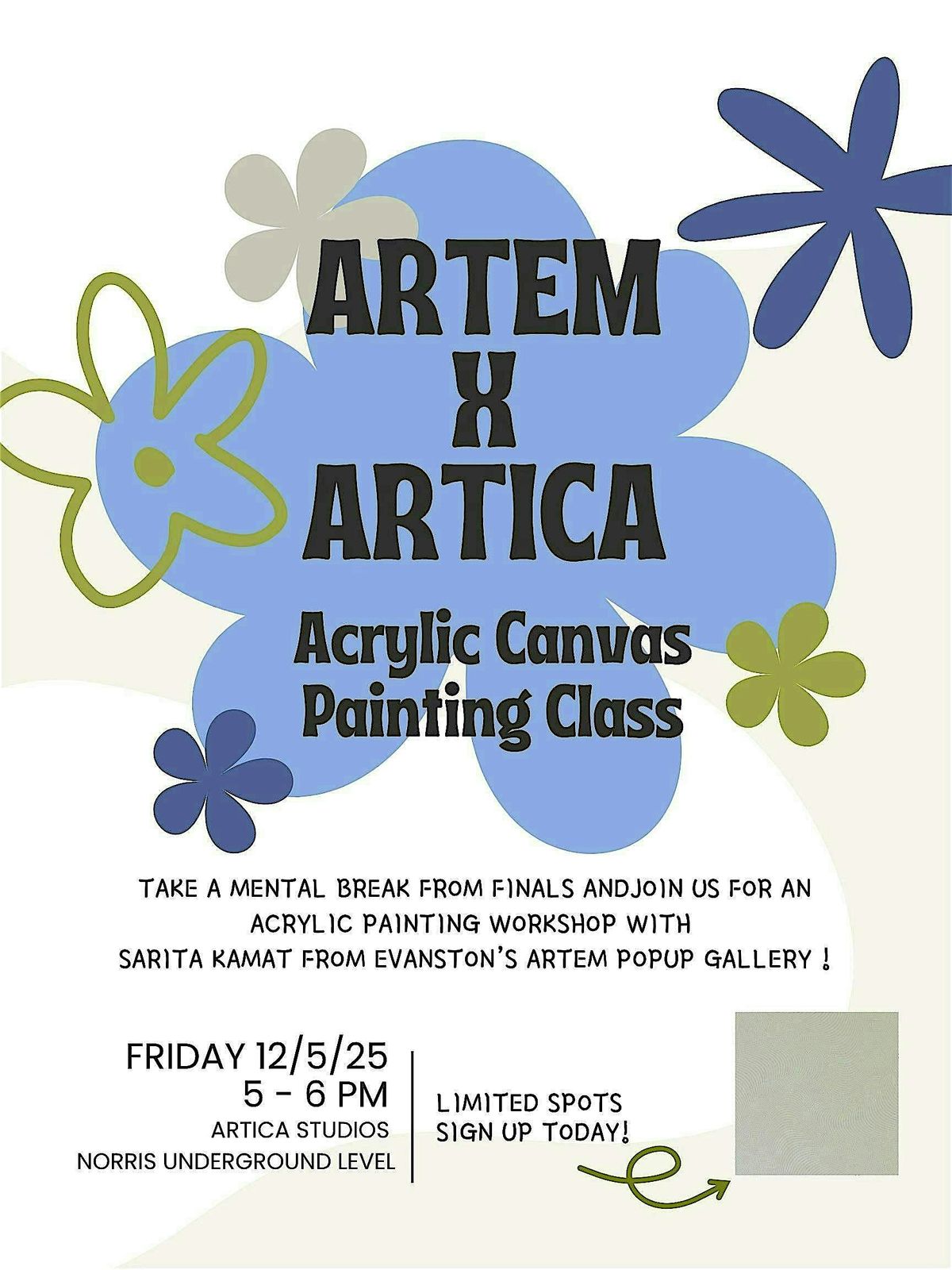 Let Your Art Out! ARTEM x ARTICA Acrylic Canvas Painting Class, 5 December | Event in Evanston | AllEvents