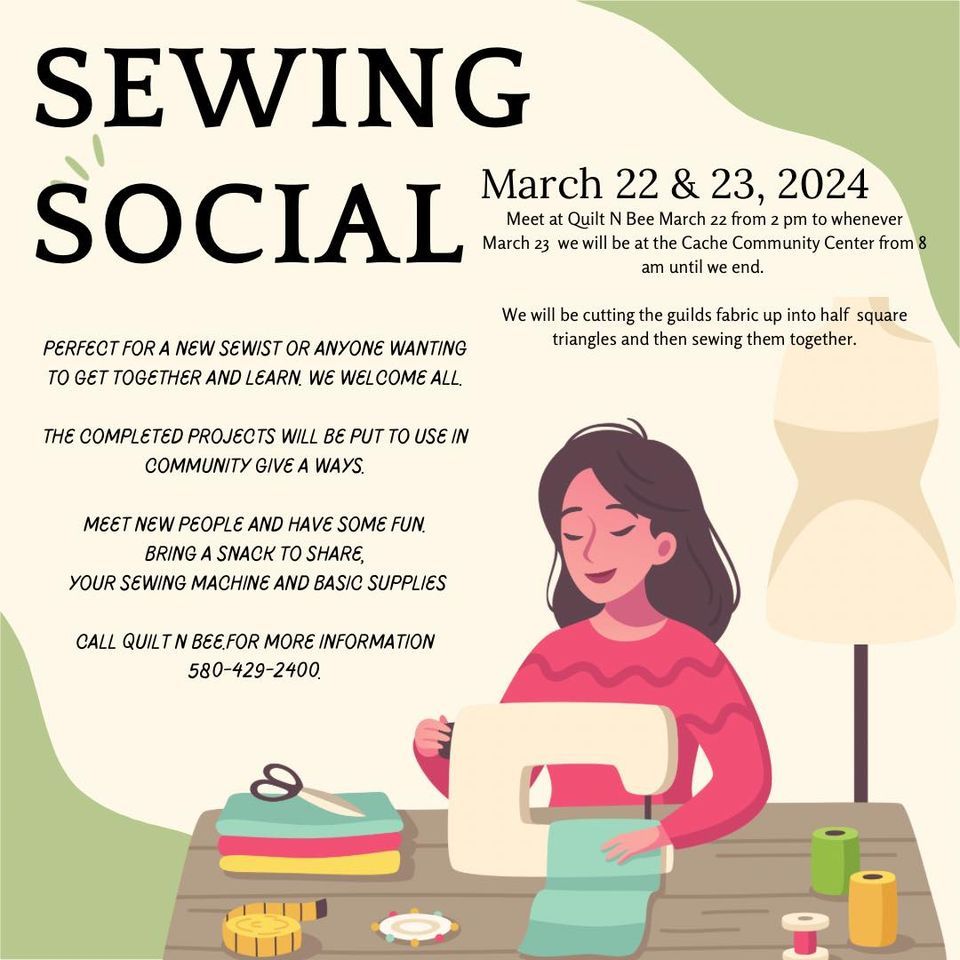 Sewing Social, Quilt N Bee, Cache, 22 March to 23 March AllEvents.in