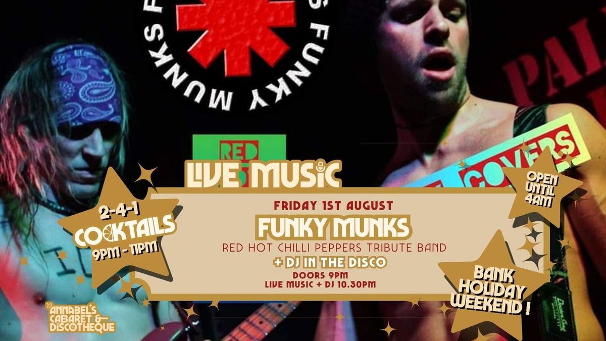 Live Music: FUNKY MUNKS // Annabel’s Cabaret &amp; Discotheque, 1 August | Event in Plymouth | AllEvents