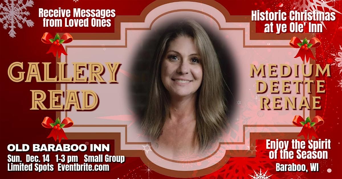 Festive Gallery Reading by Medium DeEtte Ranae will Warm Your Hearts!, 14 December | Event in Baraboo | AllEvents