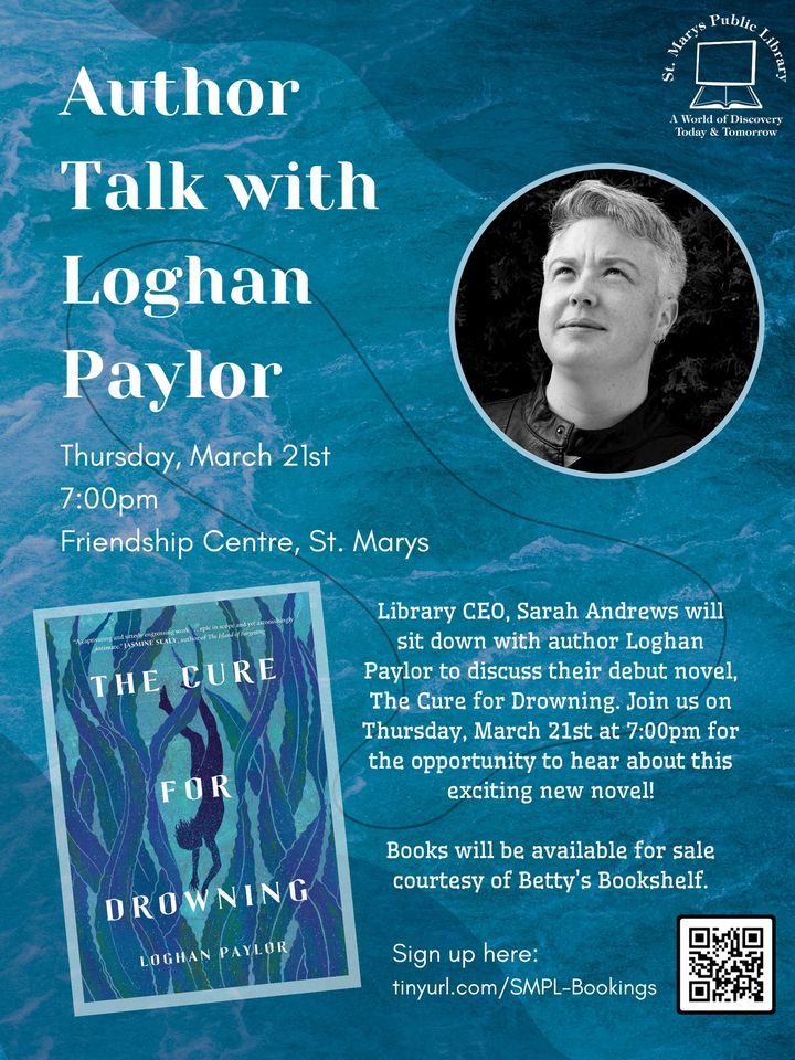 Author Talk with Loghan Paylor, Pyramid Recreation Centre, Saint Marys ...