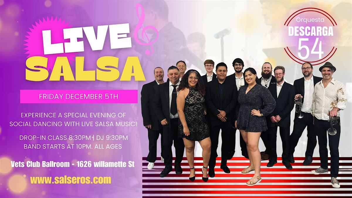 Live Salsa in Eugene! Orquesta Descarga 54, 5 December | Event in Eugene | AllEvents