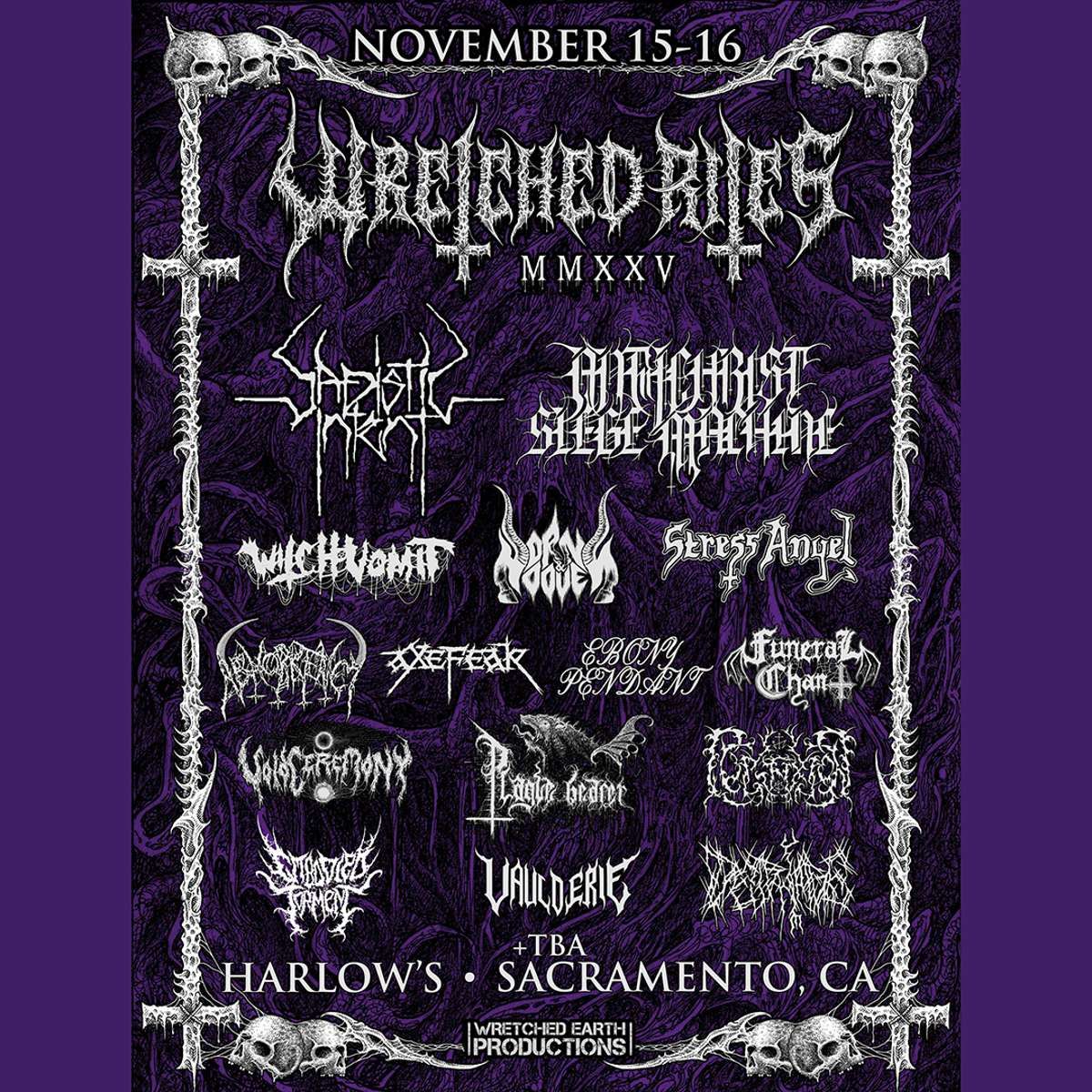Wretched Rites: Sadistic Intent  Antichrist Siege Machine & Witch Vomit - 2 Day Pass, 14 November | AllEvents
