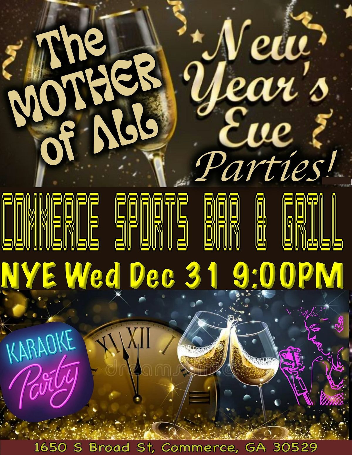 NYE the mother of all New Year’s Eve parties is at Commerce SB G