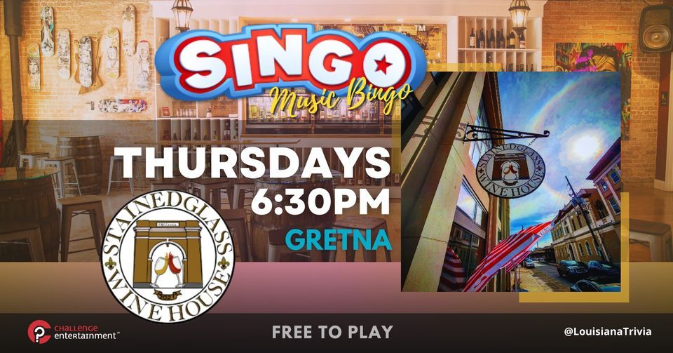 SINGO Music Bingo Nights at Stained Glass Wine House, Stained Glass