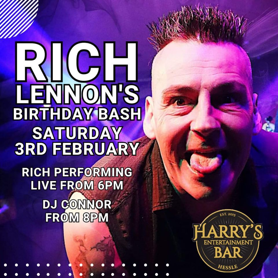Rich Lennons Birthday Bash Harry s Bar Hessle February 3 2024 rich-lennons-birthday-bash-harry-s-bar-hessle-february-3-2024
