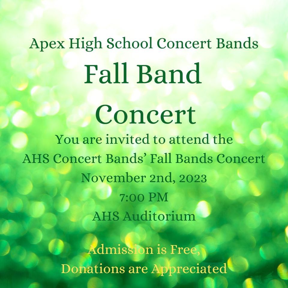 AHS Concert Bands Fall Band Concert, Apex High School Bands, November 2