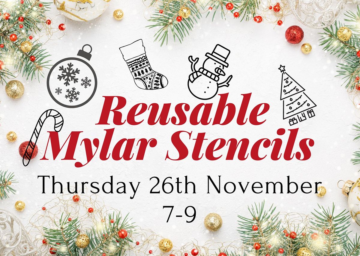 Download Free Reusable Mylar Christmas Stencils On Allevents In Online Events PSD Mockup Template