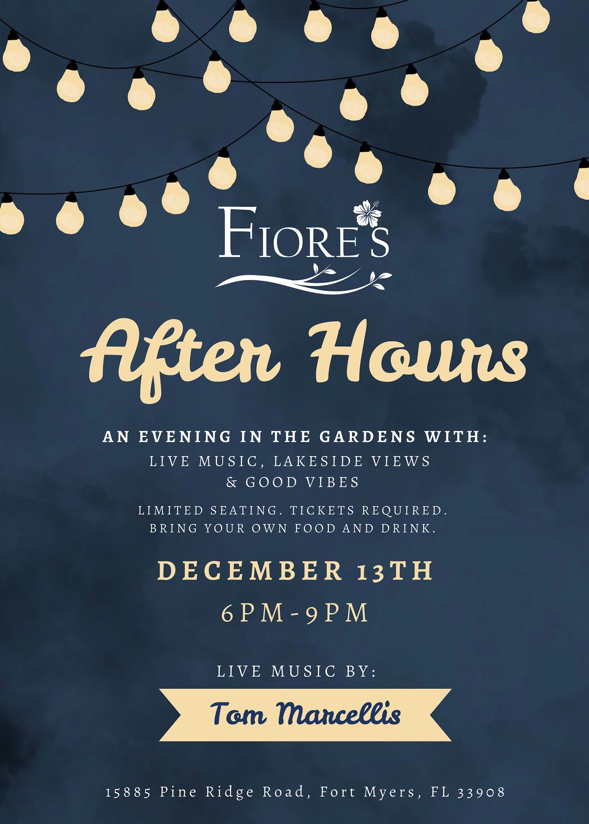 After Hours at Fiore's Garden Center Featuring Tom Marcellis - December 13, 13 December | Event in Fort Myers